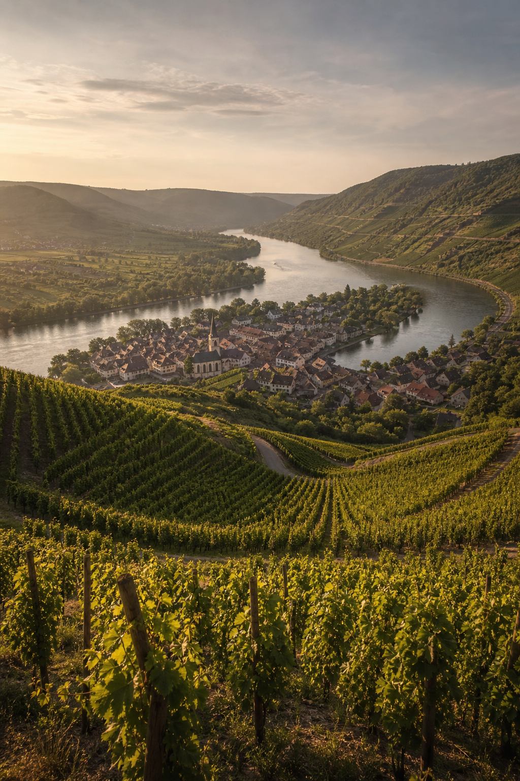 Moselschleife mit Weinbergen